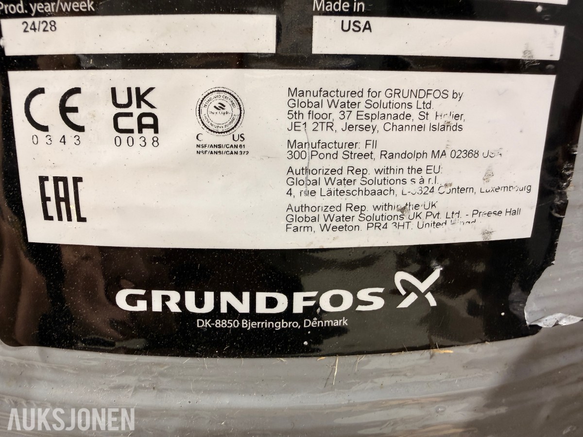 2 stk Grundfos GT-C trykktanker – 60 og 250 liter