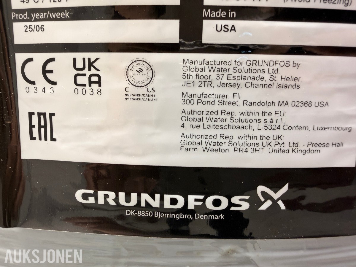 2 stk Grundfos GT-C trykktanker – 60 og 250 liter