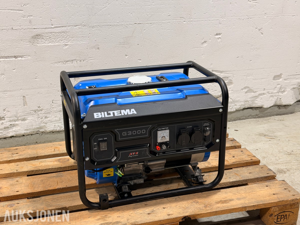 2025 Biltema strømaggregat G3000 3,0 kW – 230 V bensindrevet aggregat