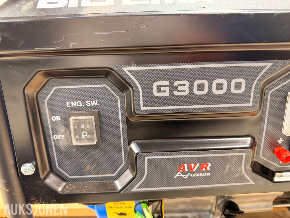 2025 Biltema strømaggregat G3000 3,0 kW – 230 V bensindrevet aggregat