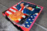 Originalt kunstverk på trepanel – signert – motiv av Donald Trump
