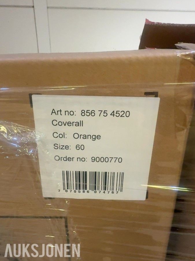 167 stk Univern Coverall orange - str 44/60/64