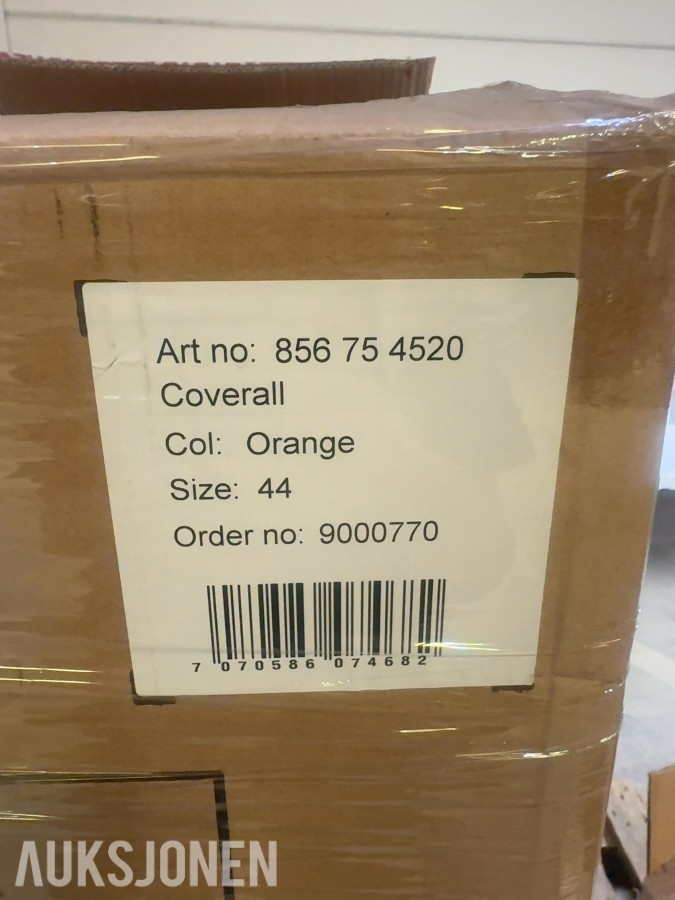 167 stk Univern Coverall orange - str 44/60/64