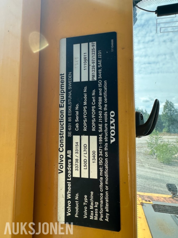 2000 - Volvo - L70D hjullaster – HK-feste og skuff