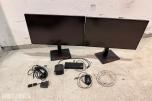 2 stk Lenovo ThinkVision 27 tommer QHD-skjermer med dokkingstasjoner