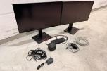2 stk Lenovo ThinkVision 27 tommer QHD-skjermer med dokkingstasjoner