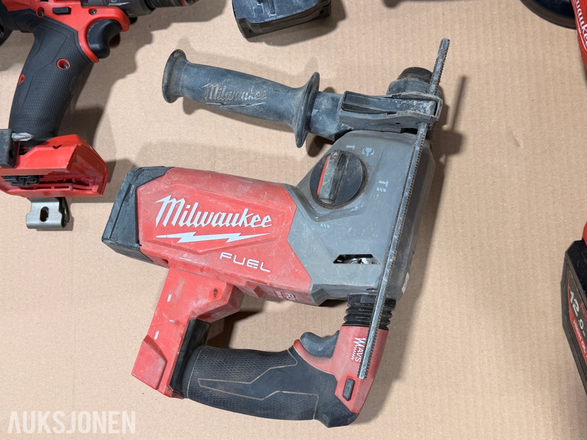 Milwaukee M18 elektroverktøy, batterier, verktøysett, redskaper og håndverktøy