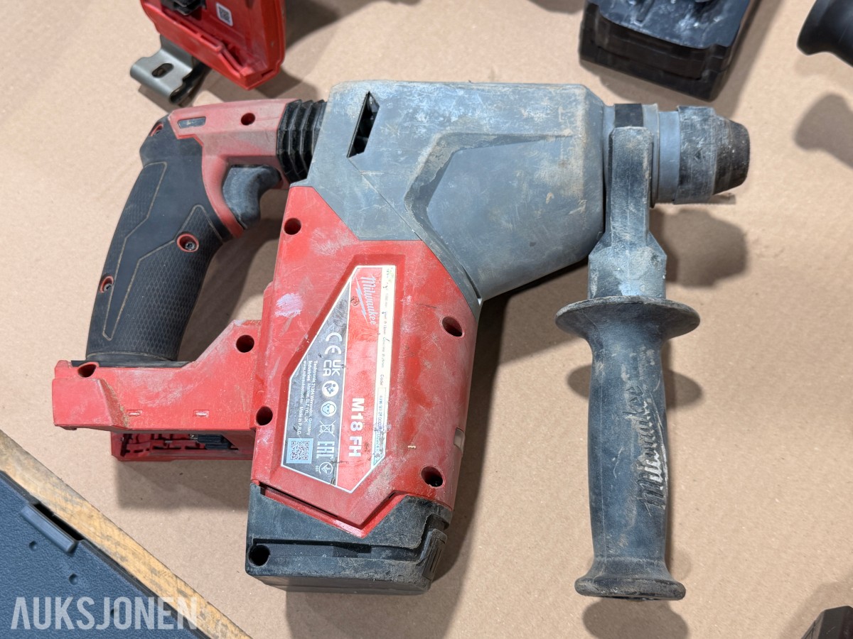 Milwaukee M18 elektroverktøy, batterier, verktøysett, redskaper og håndverktøy