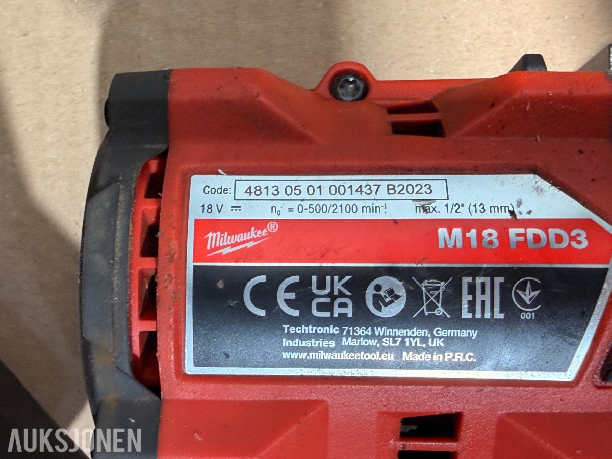 Milwaukee M18 elektroverktøy, batterier, verktøysett, redskaper og håndverktøy