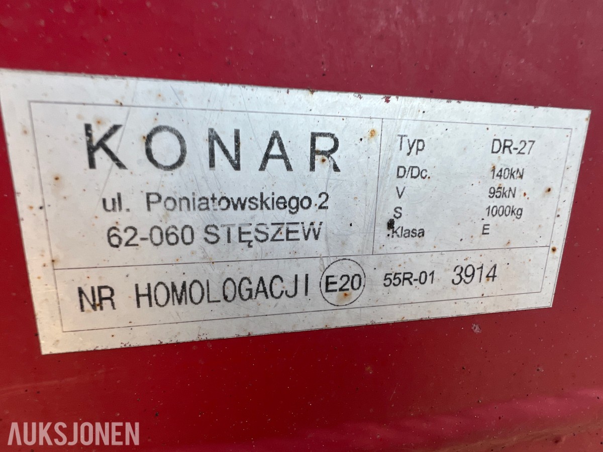 2019 Konar DR-27- 3 akslet brakke henger
