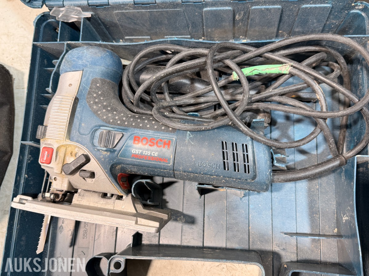 Verktøyparti med Milwaukee, Makita, Bosch, Hitachi og Basso