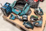 Verktøyparti med Milwaukee, Makita, Bosch, Hitachi og Basso