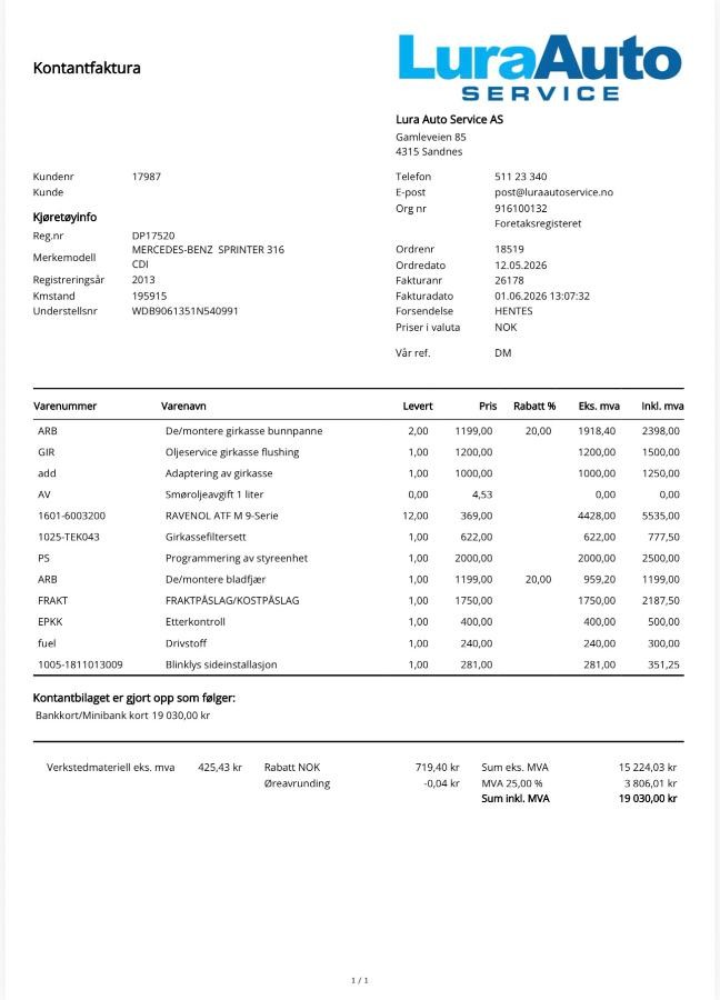 2013 Mercedes-Benz, SPRINTER 316 CDI 2.1-163 D, 196000km