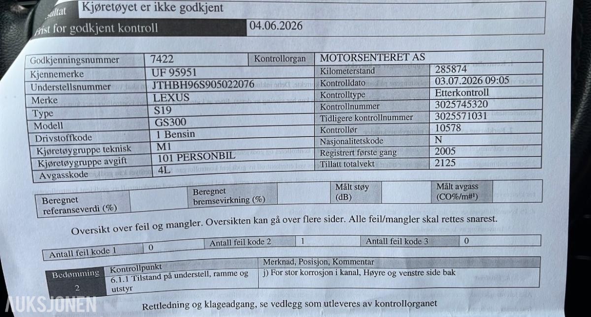 2005 Lexus GS 3.0 Bensin 249hk Automat, Cruisekontroll rep. objekt