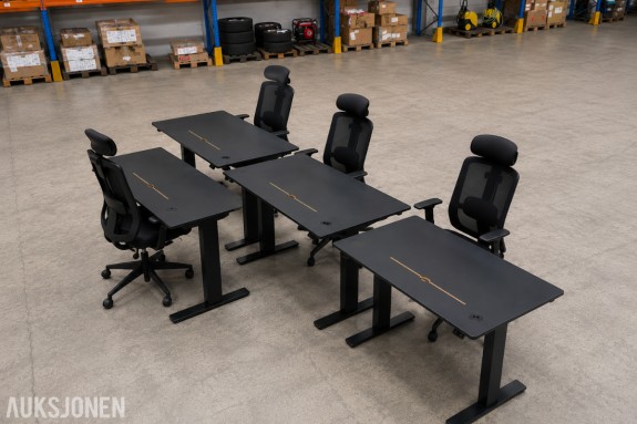 4 stk HÅG SoFi 7500 kontorstoler med 4 stk Swedstyle elektriske hev-/senk skrivebord 140 × 80 cm
