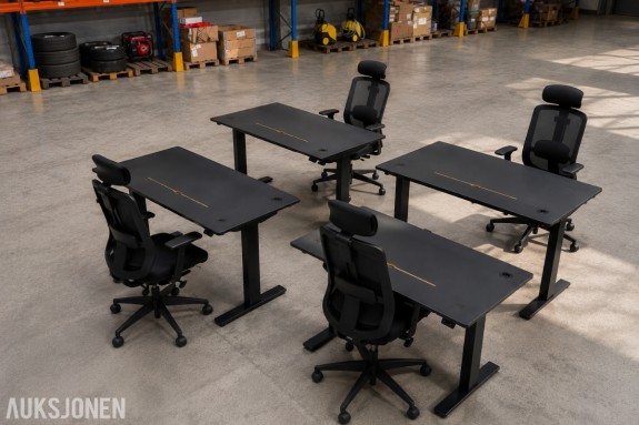 4 stk HÅG SoFi 7500 kontorstoler med 4 stk Swedstyle elektriske hev-/senk skrivebord 140 × 80 cm