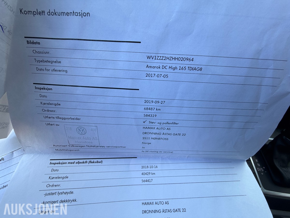 2017 Volkswagen AMAROK 3.0-224 D 4MOTION / Servicehistorikk / H.feste +++