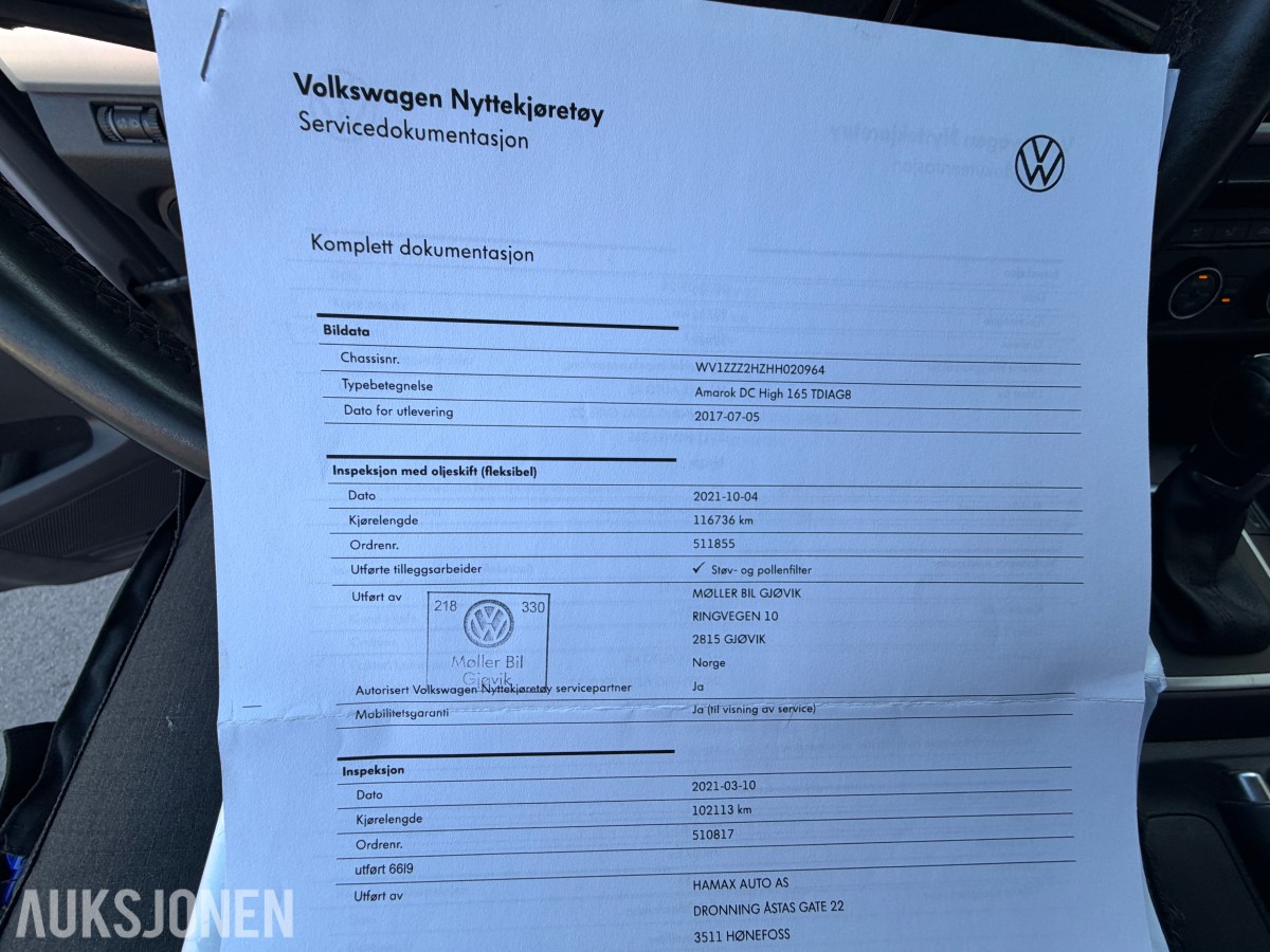 2017 Volkswagen AMAROK 3.0-224 D 4MOTION / Servicehistorikk / H.feste +++