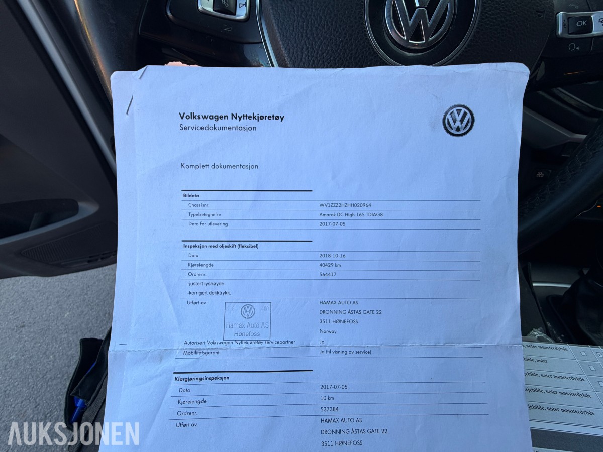 2017 Volkswagen AMAROK 3.0-224 D 4MOTION / Servicehistorikk / H.feste +++