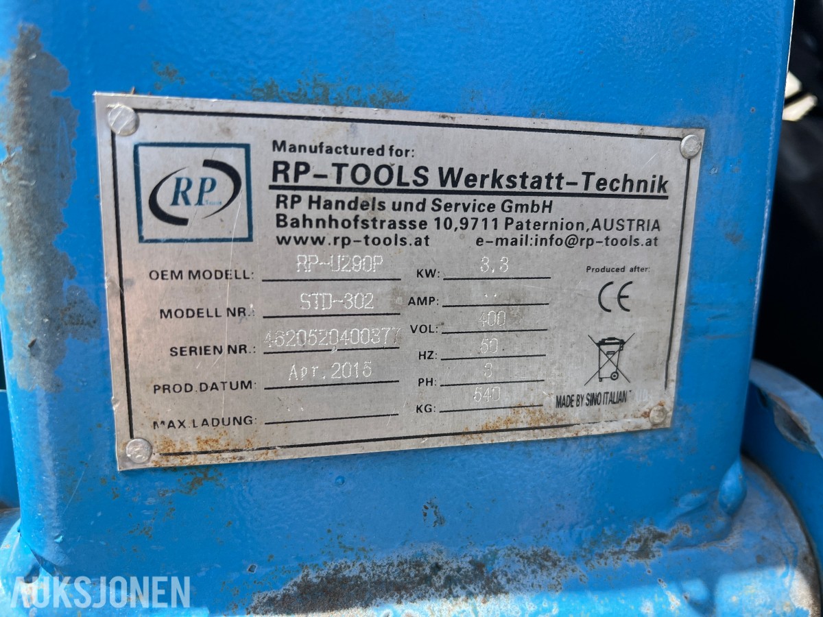 2015 RP-Tools Werkstatt - Technik RP-U290P dekkomlegger last