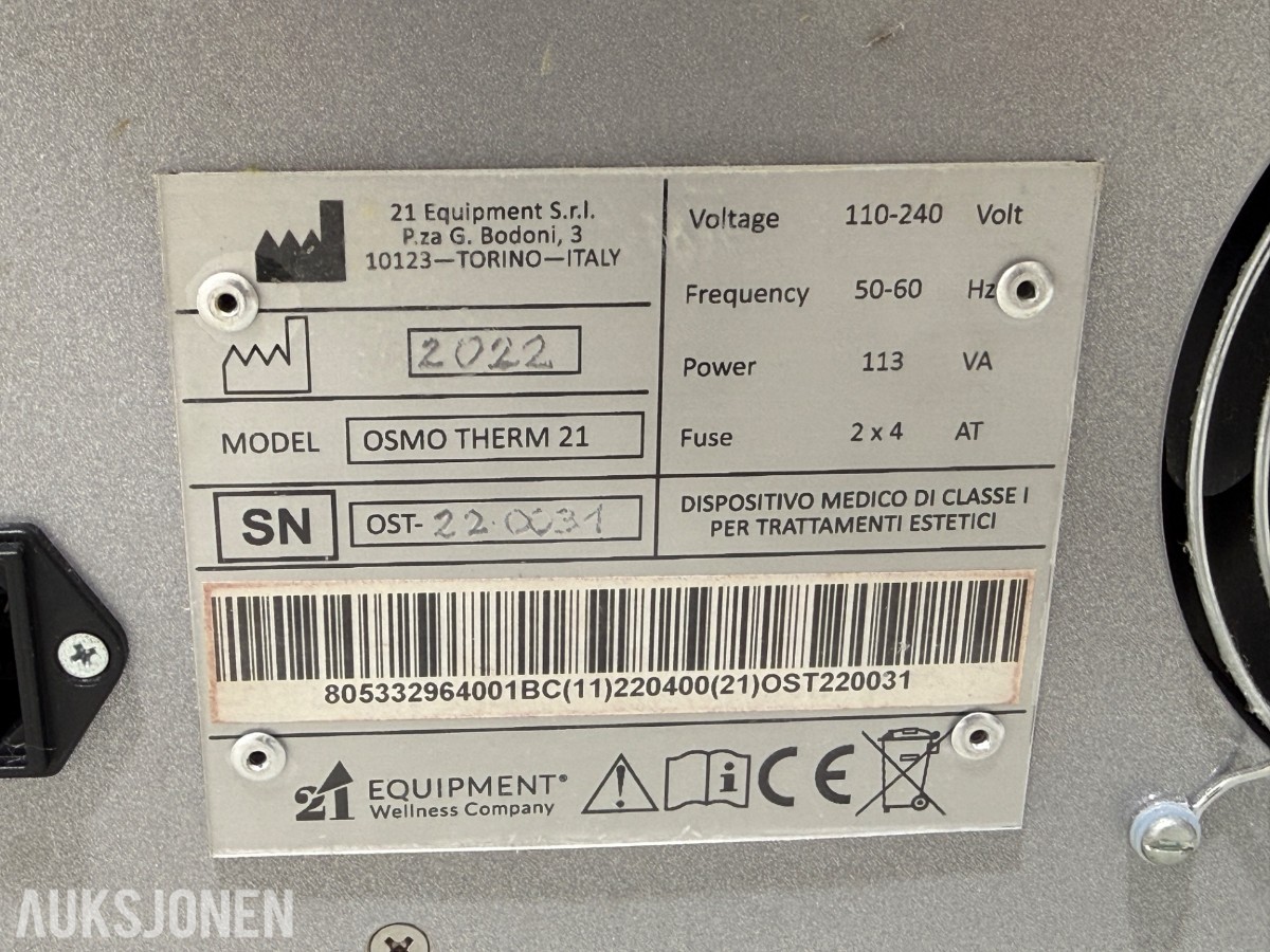 2022 21 Equipment Osmo Therm 21 behandlingssystem