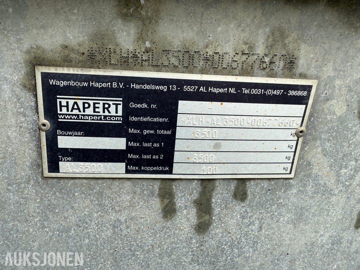 2005 - Hapert AL3500 - Bilhenger / Maskinhenger med container