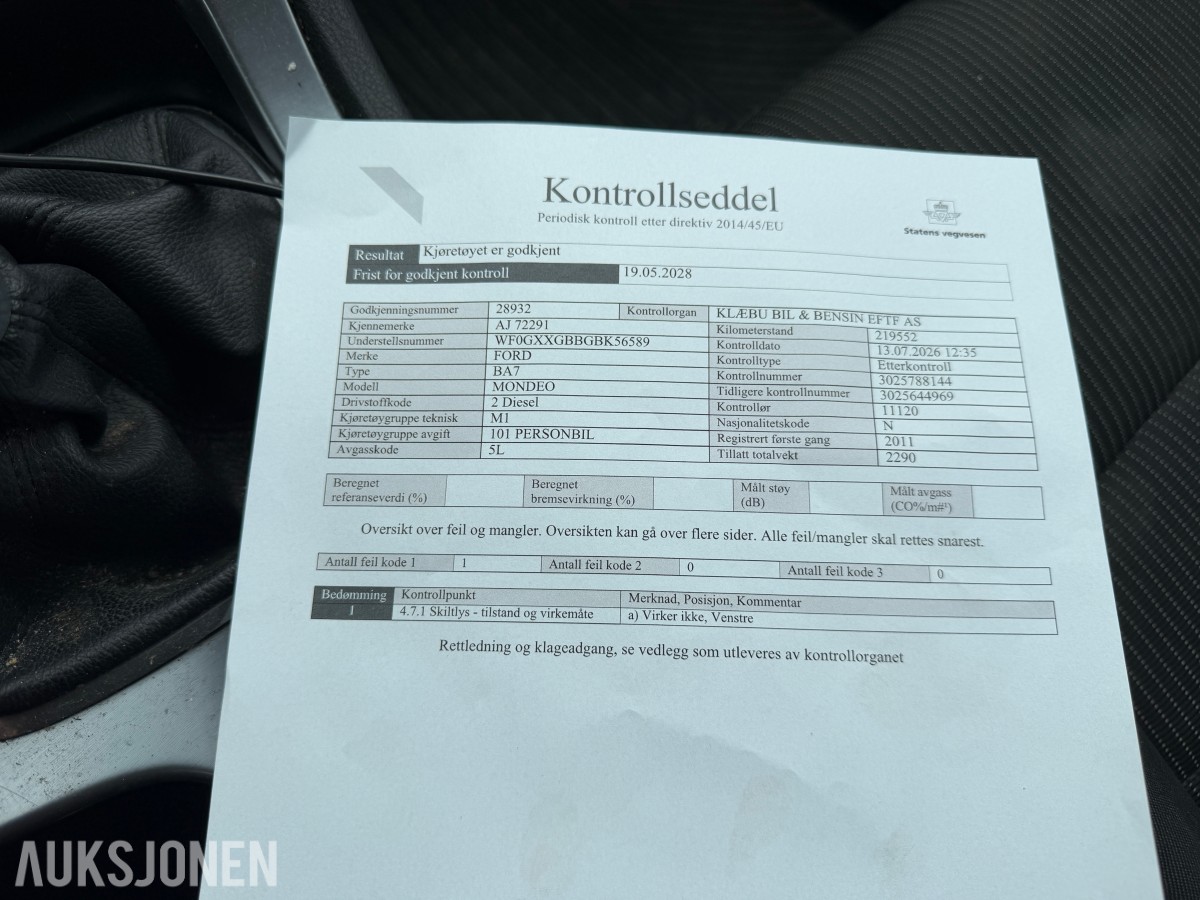 2011 Ford MONDEO 2.0-116 D
