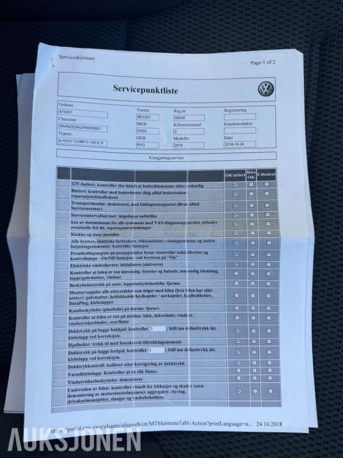 2019 Volkswagen E-Golf 136hk automat 103000km EU OK 07.2028