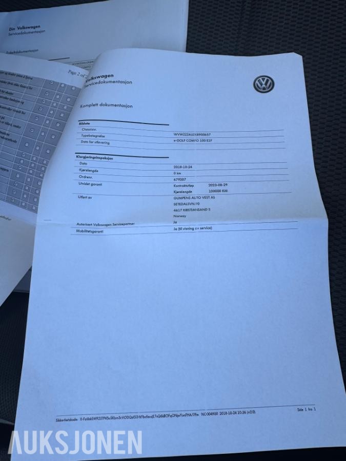 2019 Volkswagen E-Golf 136hk automat 103000km EU OK 07.2028