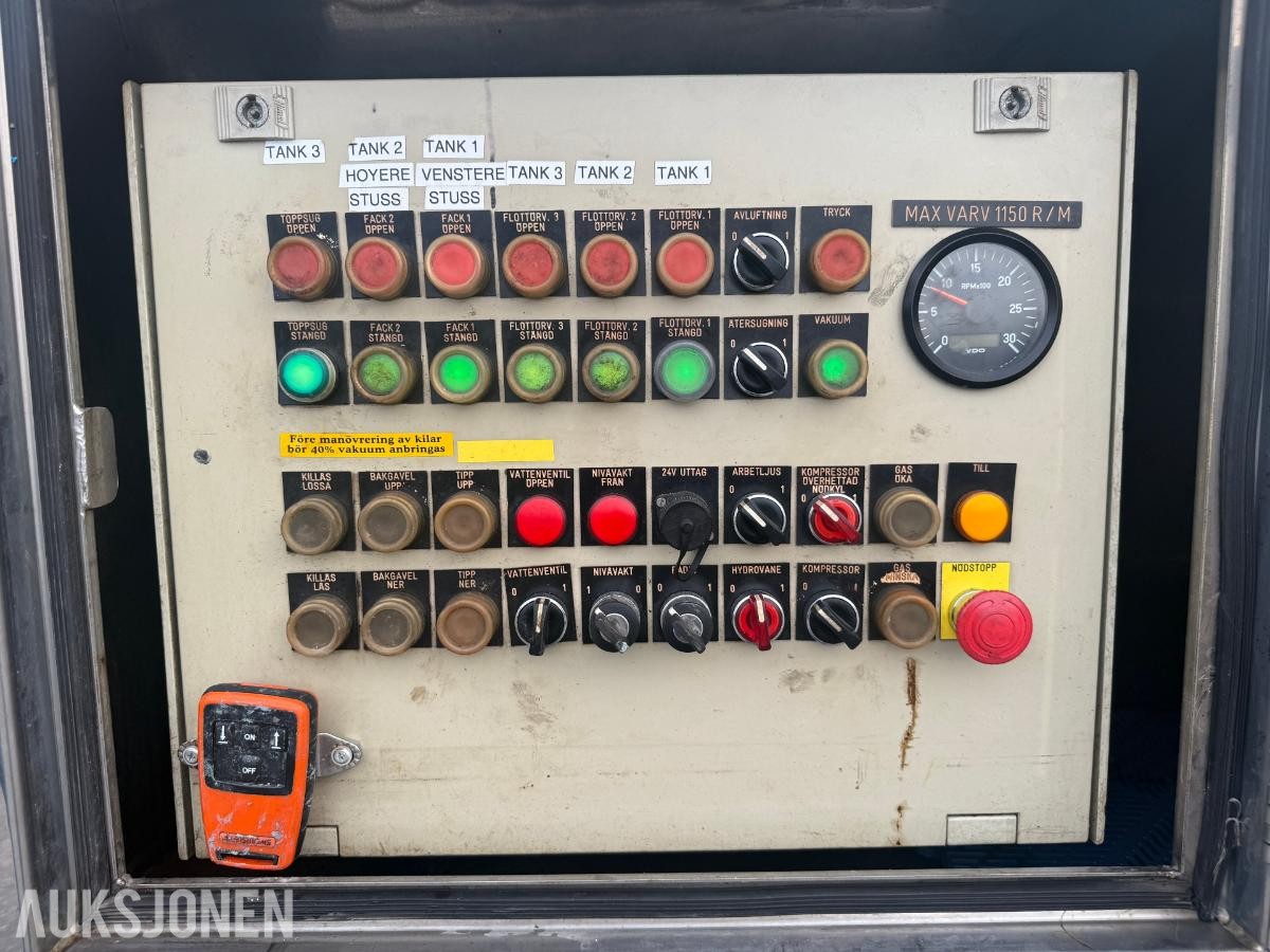 2009 MAN TGS SLAMSUGER M/SYREFAST TREKAMRET TANK M/SEPARATE VANNTANKER.