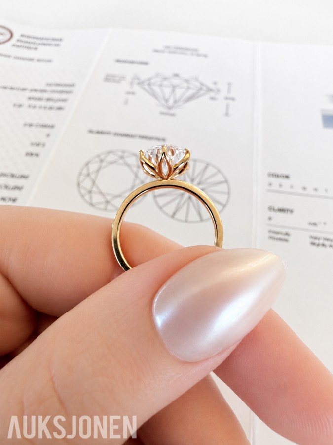 Elegant diamantring 2.96 ct – IGI-sertifisert lab-grown diamant