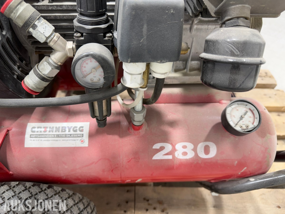 Motek 280/24 håndverkerkompressor – 230 V – 280 l/min – 10 bar
