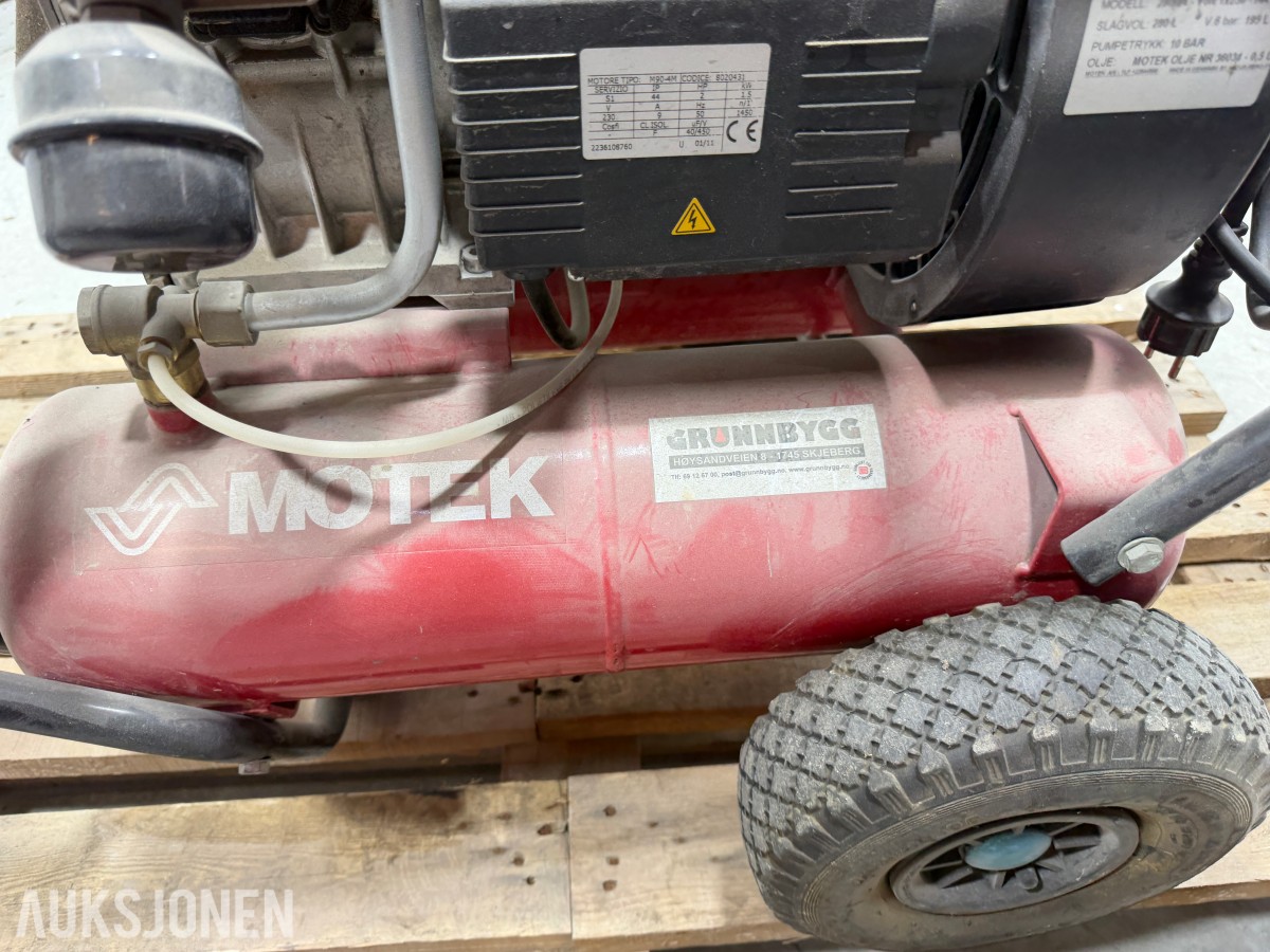 Motek 280/24 håndverkerkompressor – 230 V – 280 l/min – 10 bar