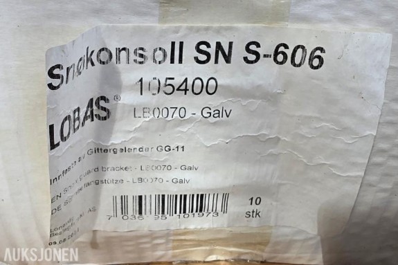 Nye Lobas snøfangere til skifertak – 52 konsoller SN S-606 og 42 gitter GG-11 Galv