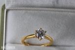 DIAMANT 1,04ct RING I GULT 14K GULL. Str. 54