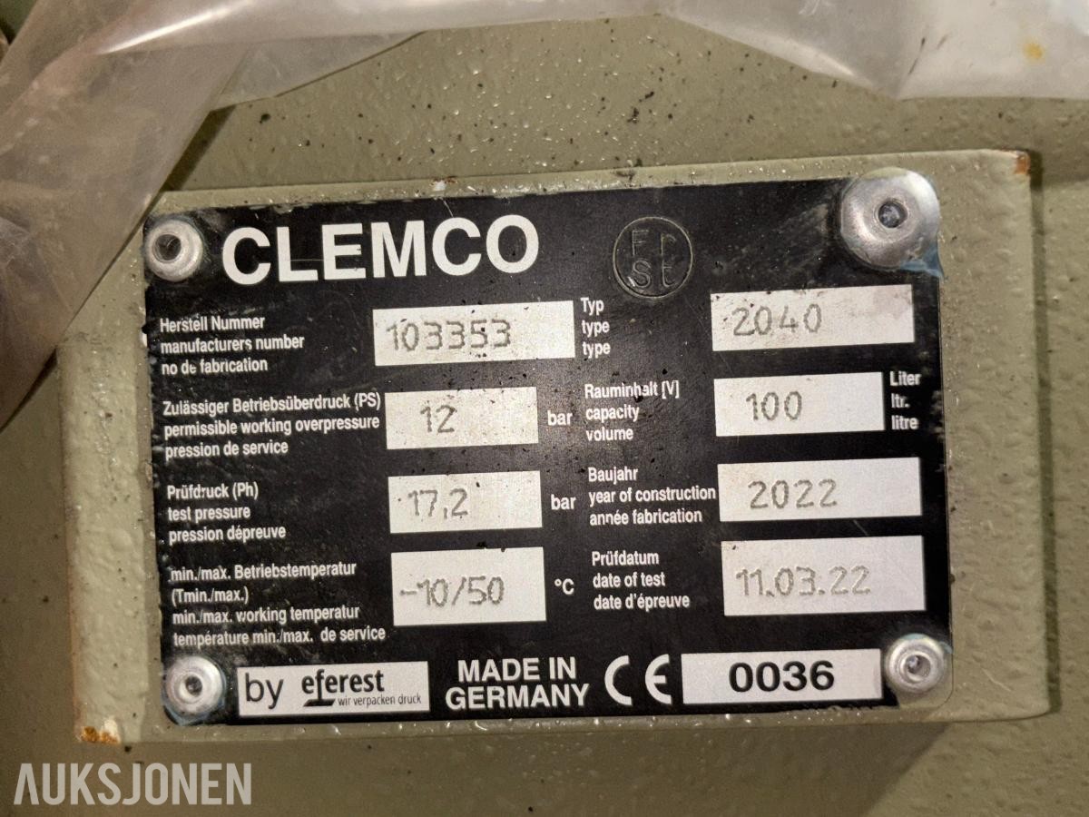 2022 Clemco blåseklokke 100 liter med ca. 40 meter blåseslange