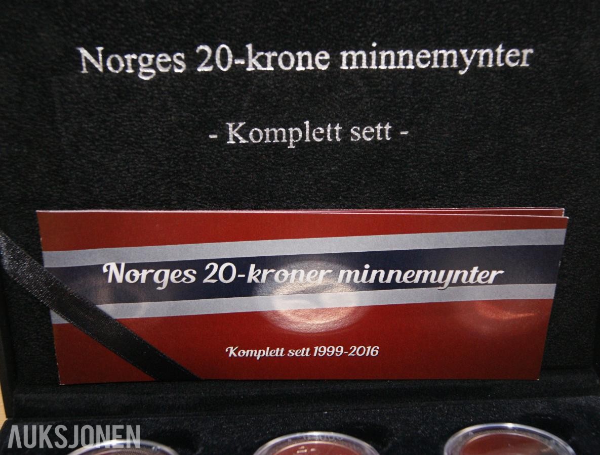20 kr Norske Minnemynter - Komplett Sett 1999-2016!