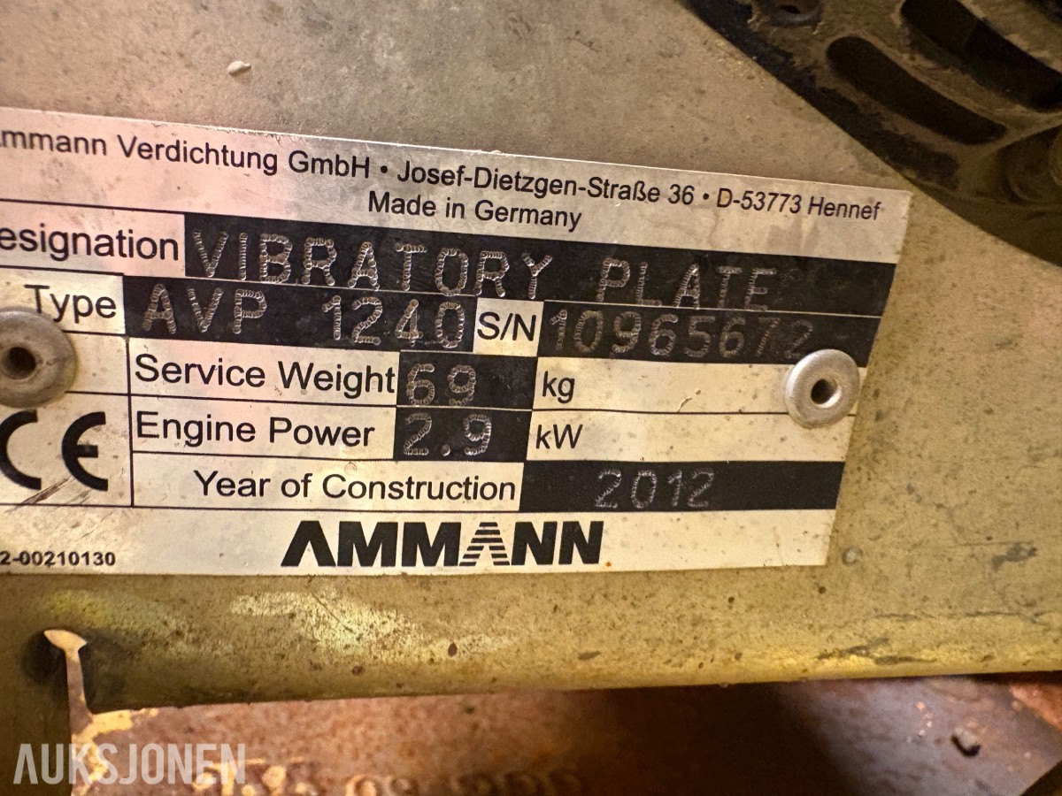 Ammann AVP 1240 Vibrasjonsplate