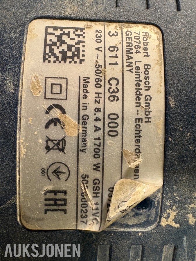 Bosch GSH 11 VC Meiselhammer med koffert
