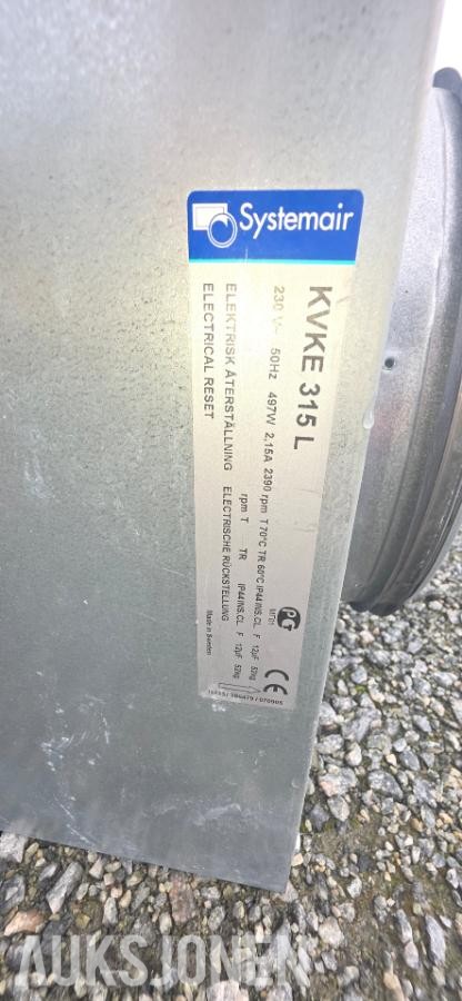 Diverse overskuddslager ventilasjonsutstyr – Systemair vifter, kanalheis, sentralstøvsuger, ventilasjonsdeler m.m.