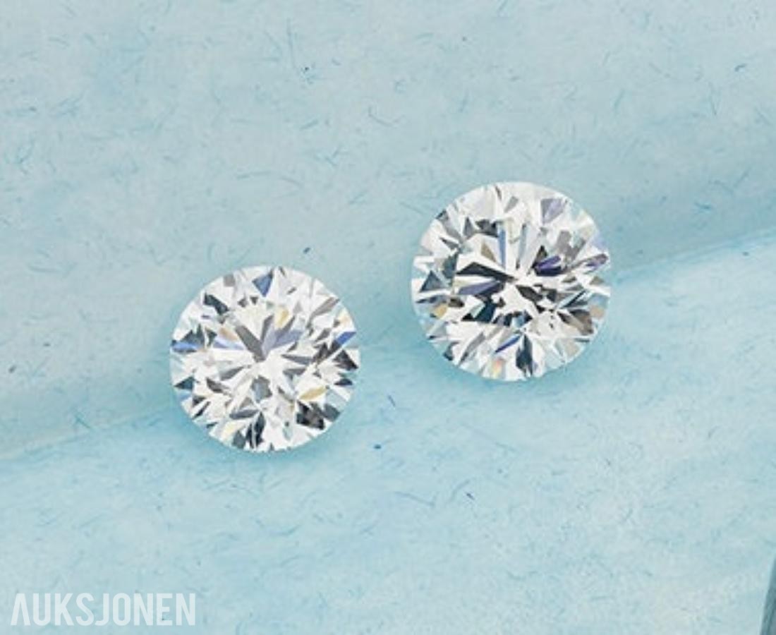 TO DIAMANTER PÅ 2,0 CT TOTALT | D/VVS2 | EXCELLENT CUT | IGI!