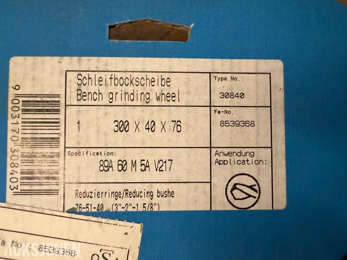 Tyrolit benkslipeskiver – 300 x 40 x 76 mm - 2 stk