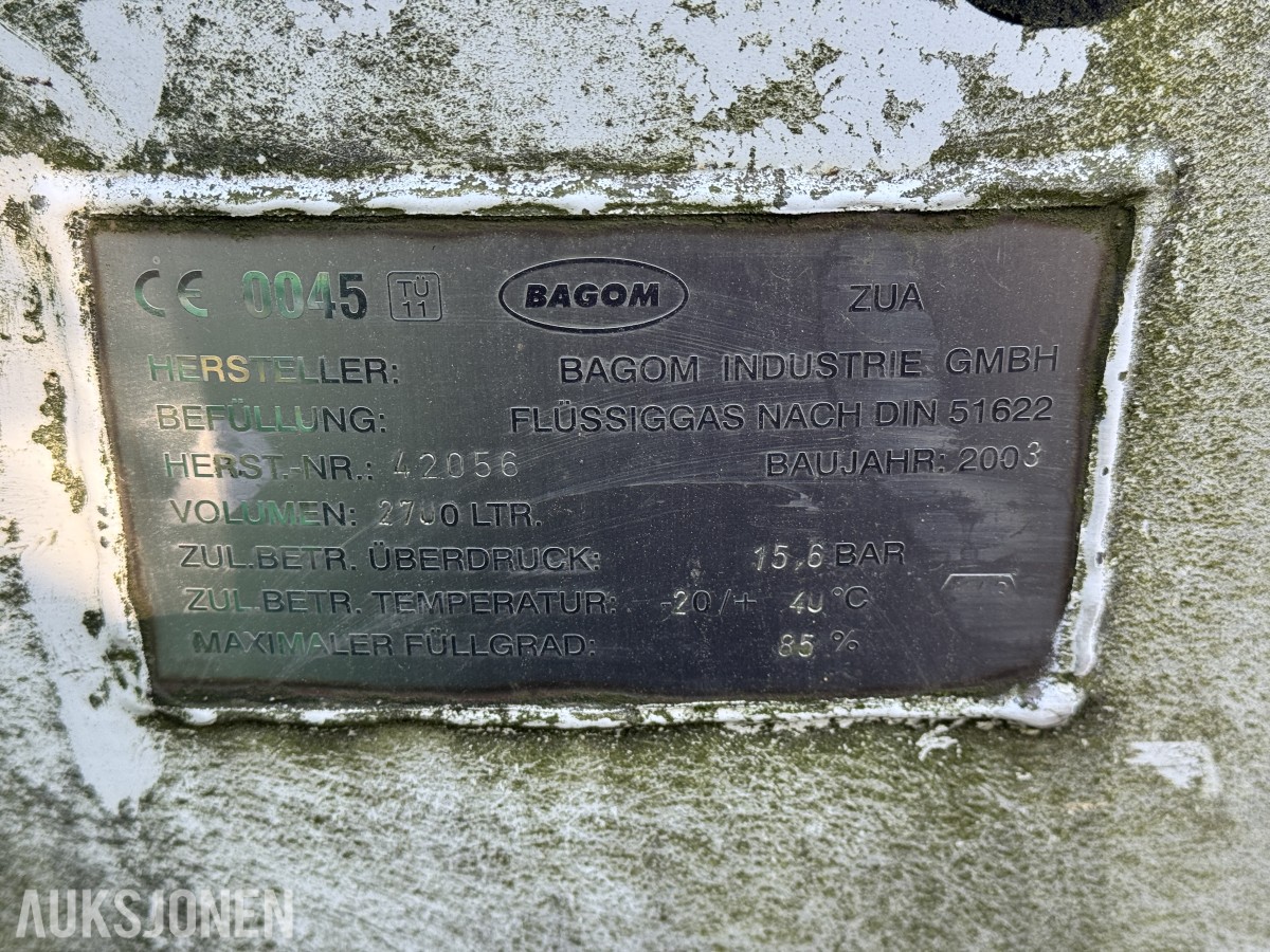 BAGOM 2700L LPG-/propan-tank