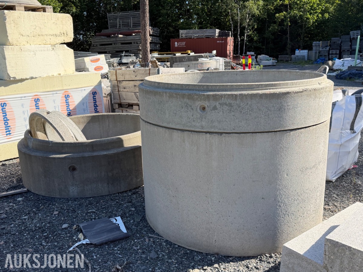 Betongkummer Ø160/80 cm med tilhørende justeringsringer