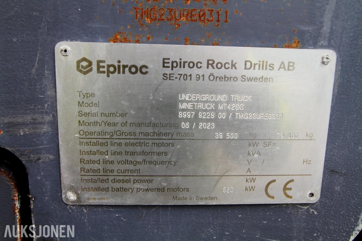 2023 Epiroc MT42 underjordsdumper