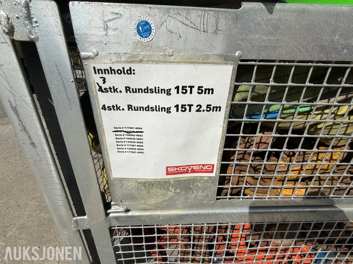 2 stk. stabelbare stålkasser med rundslinger