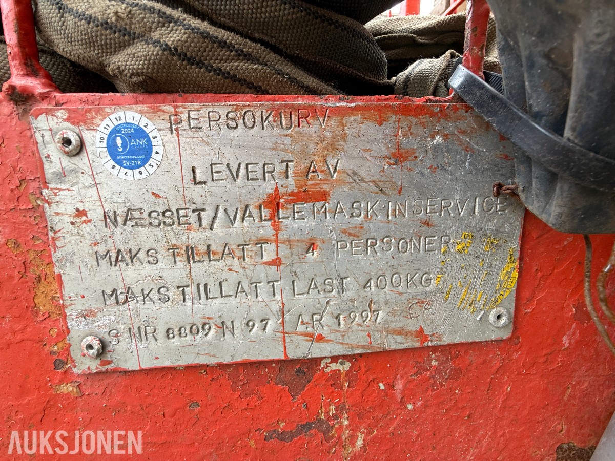 personkurv/arbeidskurv for kran med rundslynger