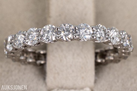 2026 Elegant 14K Hvitt Gull Eternity-Ring – 2.20 ct – E–G / VS–SI – Naturlige diamanter 22 runde briljantslipte diamanter