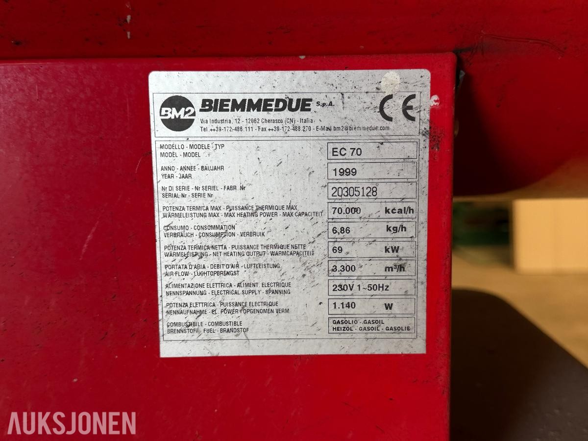 1999 Biemmedue EC70 varmluftsaggregat