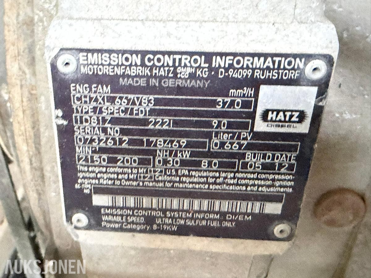 Atlas Copco vibroplate med Hatz 1D81Z-motor - reparasjonsobjekt/delemaskin